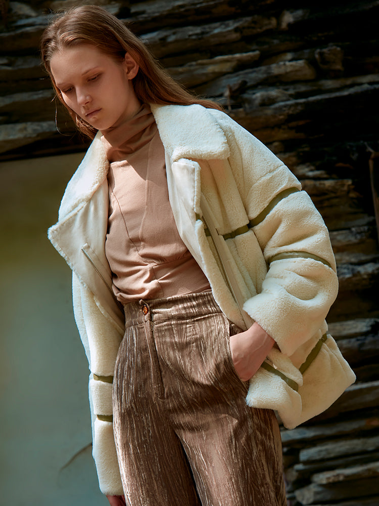 CURVED SPLIT FUR JACKET