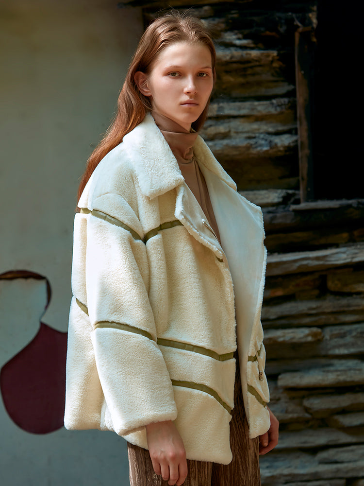 CURVED SPLIT FUR JACKET