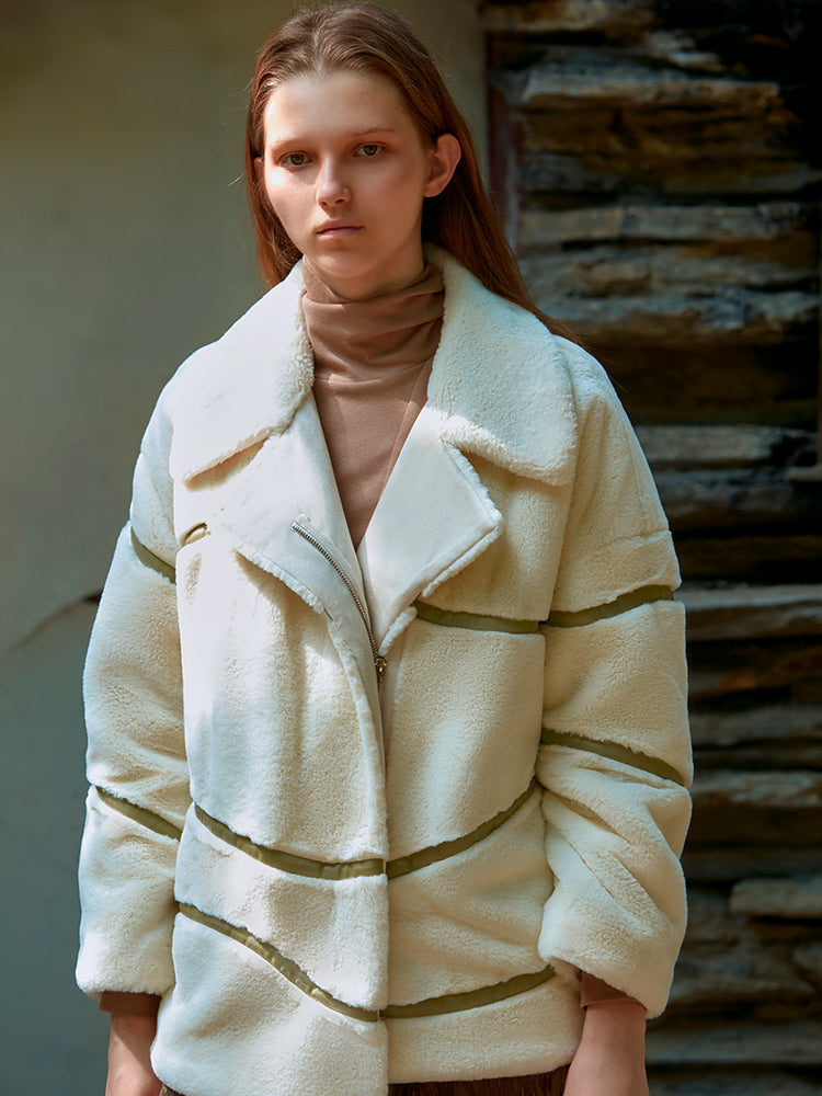 CURVED SPLIT FUR JACKET
