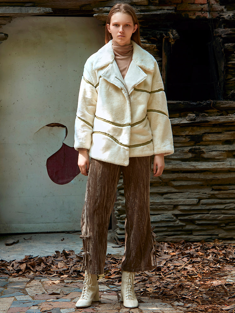 CURVED SPLIT FUR JACKET
