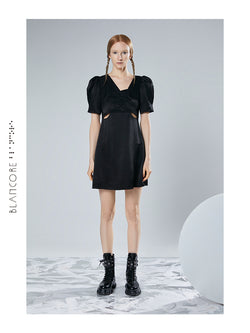 WAISTED HOLLOWED-OUT DRESS