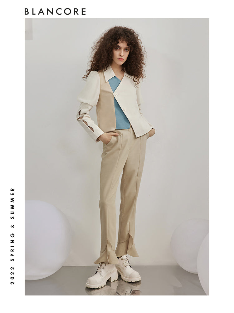 Tapered trousers with ankle detail