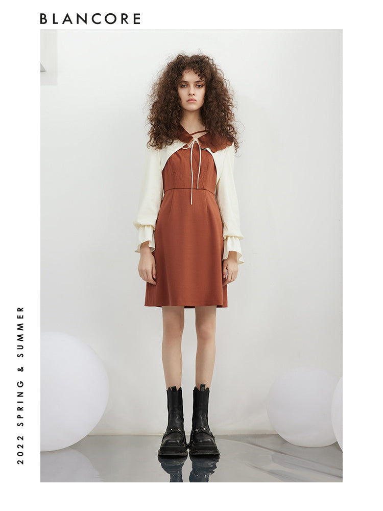 Two-Piece Embroidered Long Sleeve Dress
