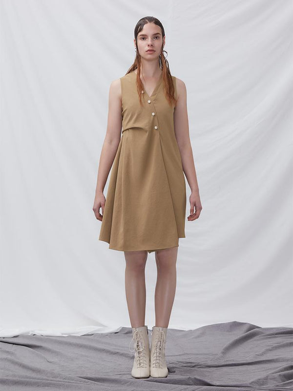 A-line Dress with Fold Detail - BLANCORE