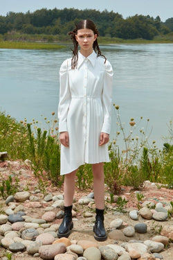 ASMMETRIC SHIRT DRESS - BLANCORE