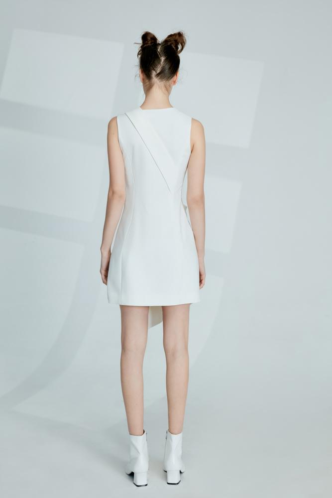 Asymmetric Blazer Ruching Dress - BLANCORE