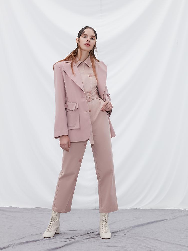 Asymmetric Blazer with Detachable Hem - BLANCORE