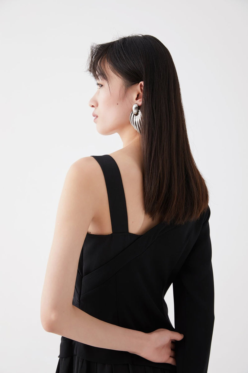 Asymmetric One Shoulder Ruching Dress - BLANCORE