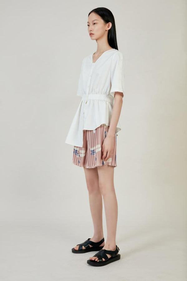 Asymmetric Ruching Shirt - BLANCORE