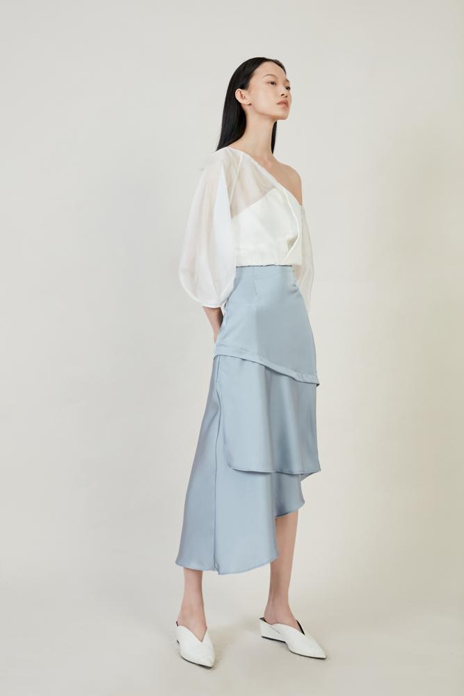 Asymmetric Skirt - BLANCORE