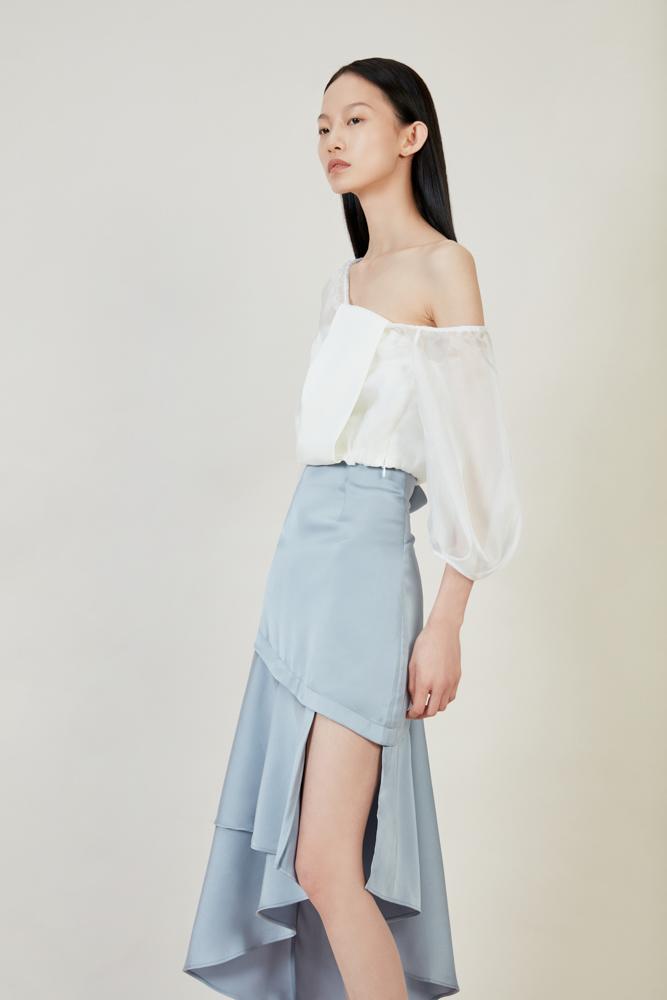 Asymmetric Skirt - BLANCORE