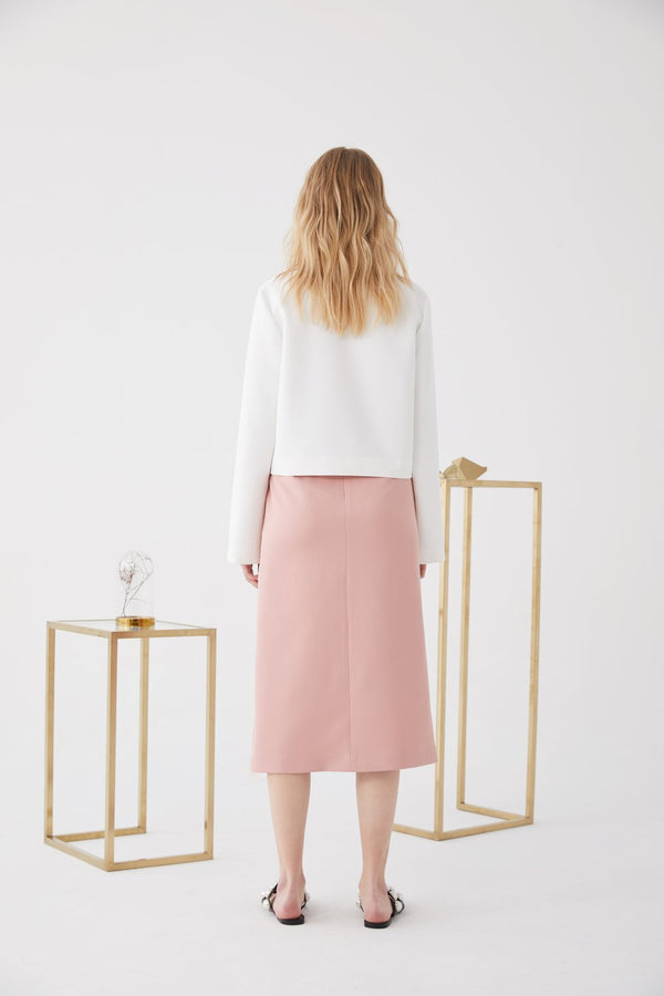 Asymmetric Split Skirt - BLANCORE
