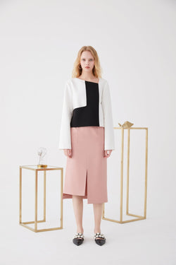 Asymmetric Split Skirt - BLANCORE