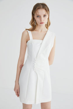 Asymmetrical Blazer Ruching Dress - BLANCORE