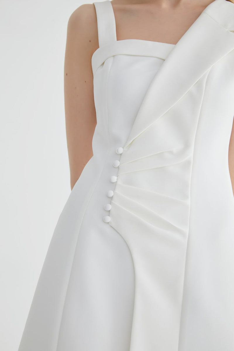 Asymmetrical Blazer Ruching Dress - BLANCORE