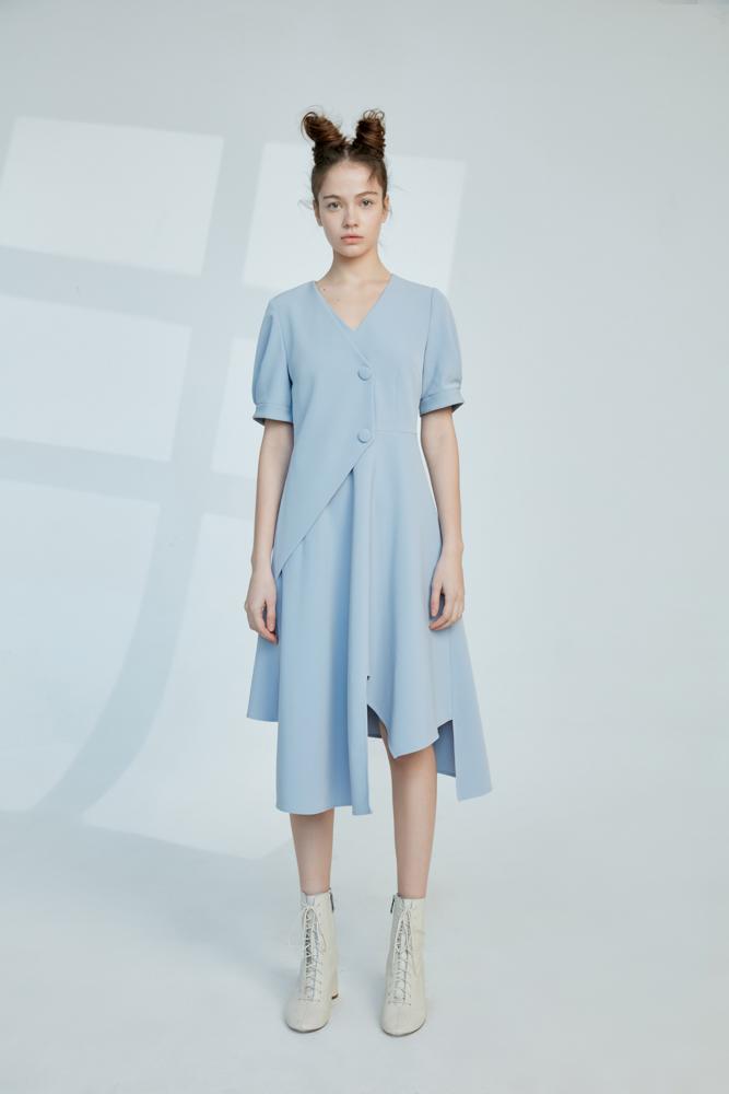 Asymmetrical Hem Dress - BLANCORE