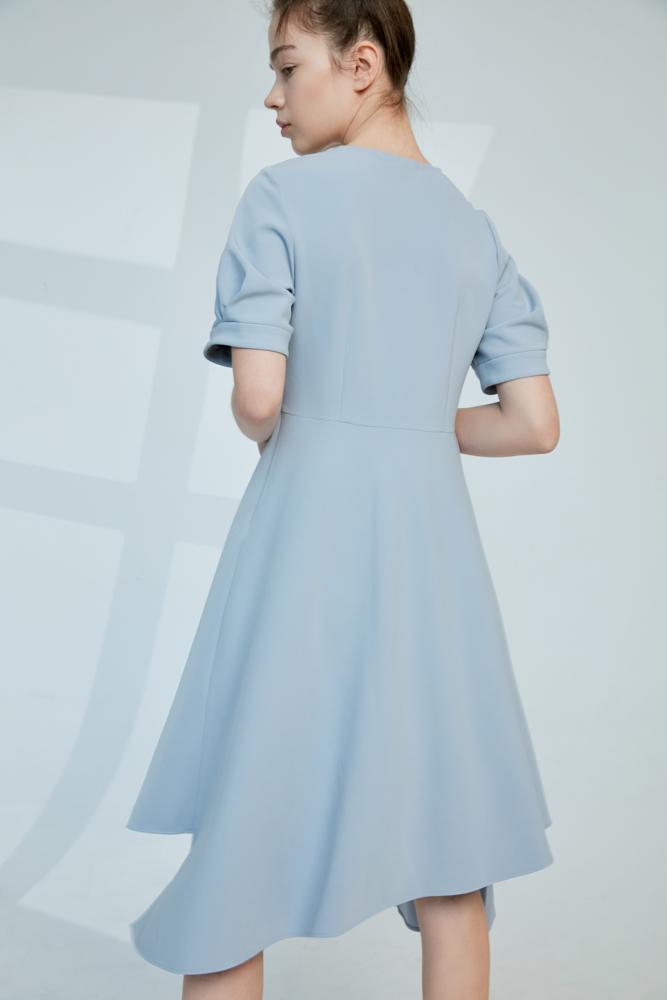 Asymmetrical Hem Dress - BLANCORE