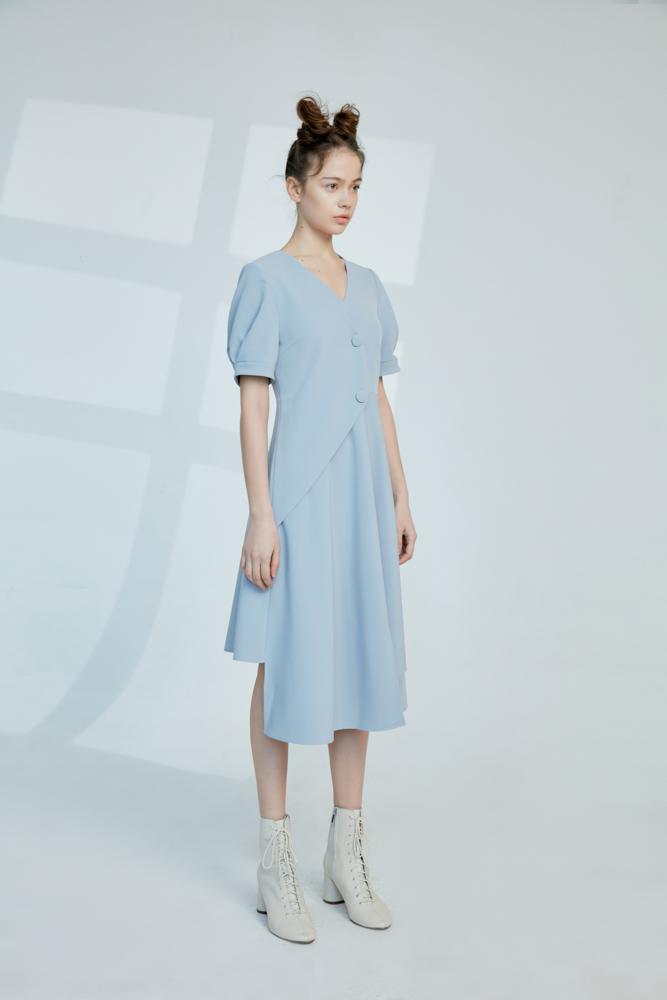 Asymmetrical Hem Dress - BLANCORE
