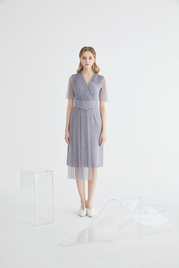 Asymmetrical Mesh Dress - BLANCORE
