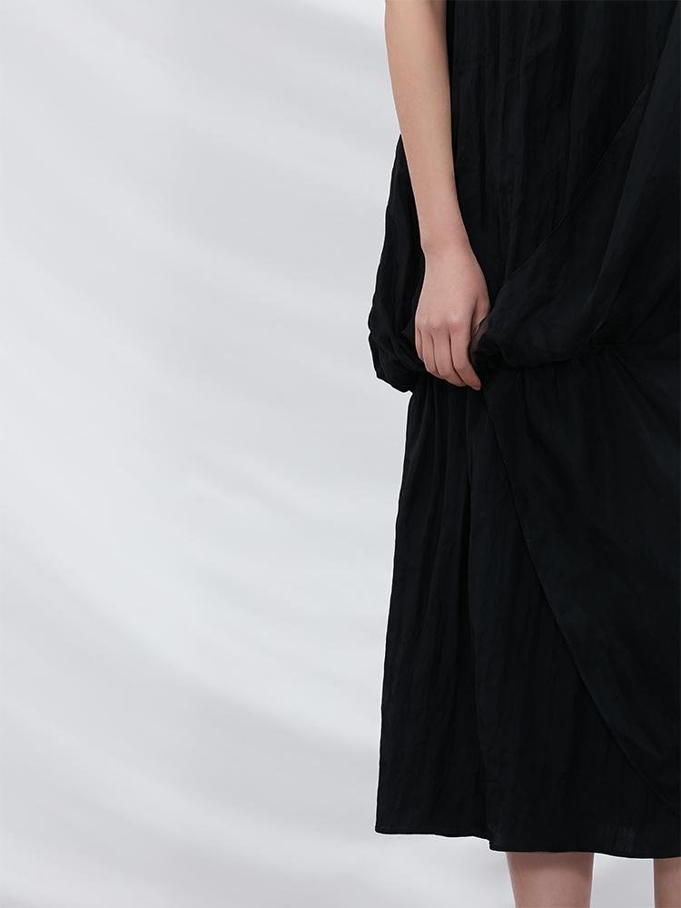 Asymmetrical Mesh Paneled Dress - BLANCORE