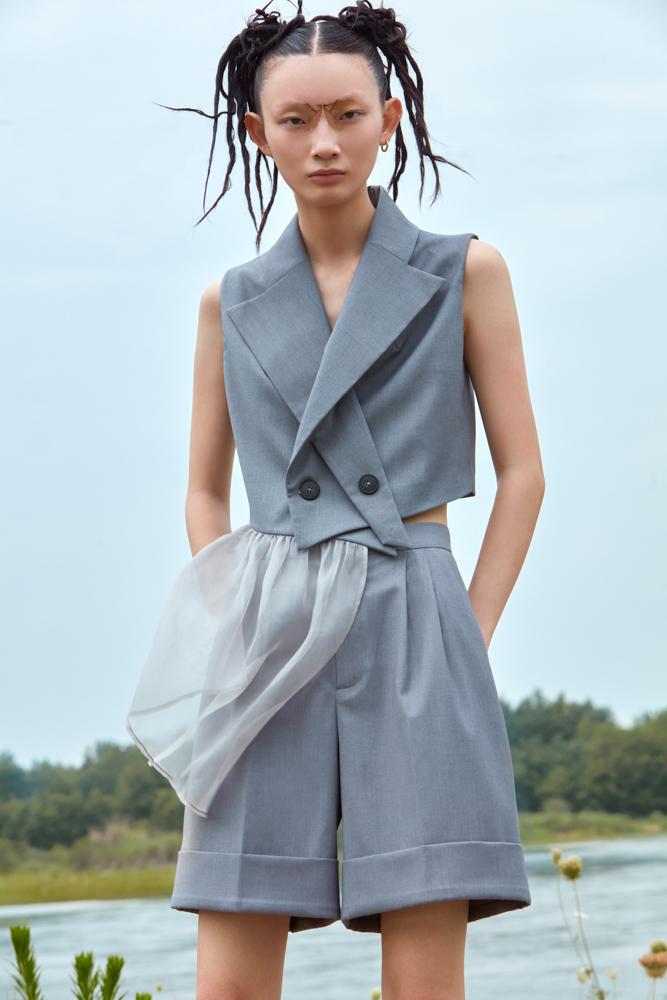 ASYMMETRICAL OVERLAPPING TOP - BLANCORE