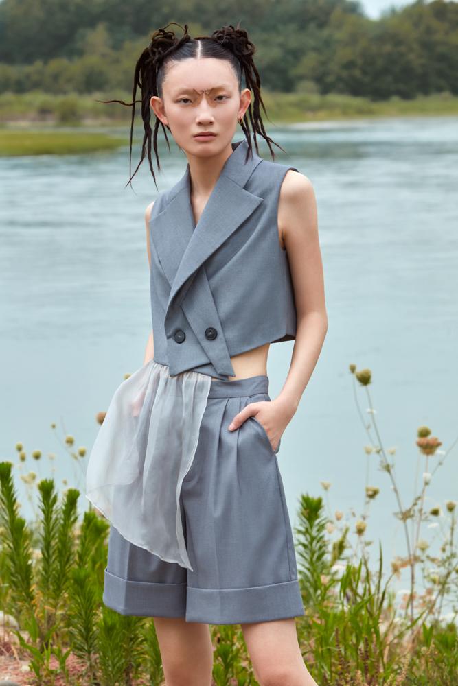 ASYMMETRICAL OVERLAPPING TOP - BLANCORE