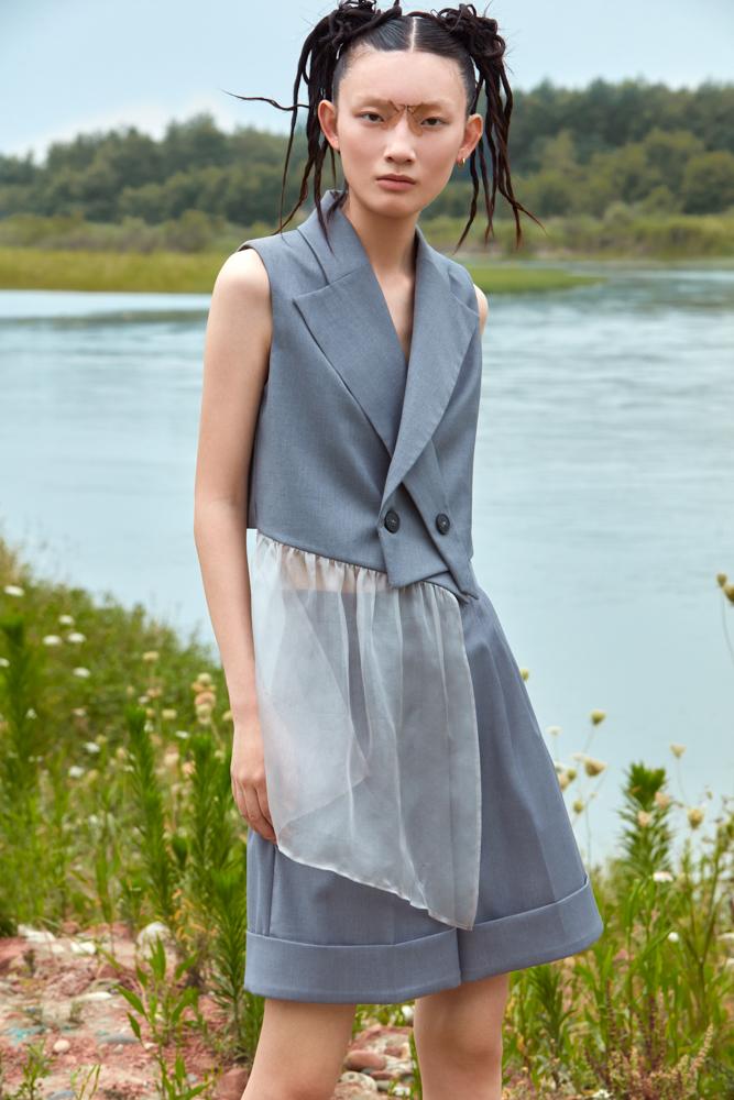 ASYMMETRICAL OVERLAPPING TOP - BLANCORE