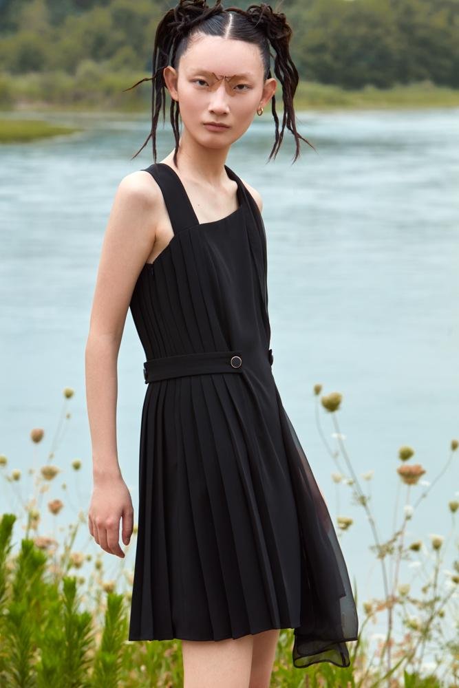 ASYMMETRICAL WAISTED DRESS - BLANCORE
