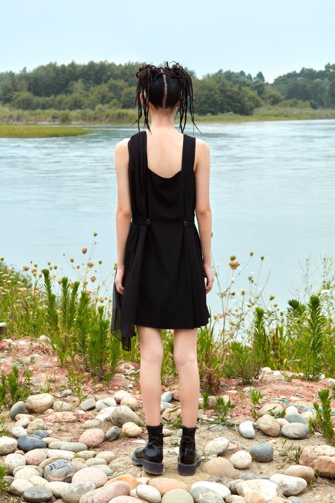 ASYMMETRICAL WAISTED DRESS - BLANCORE