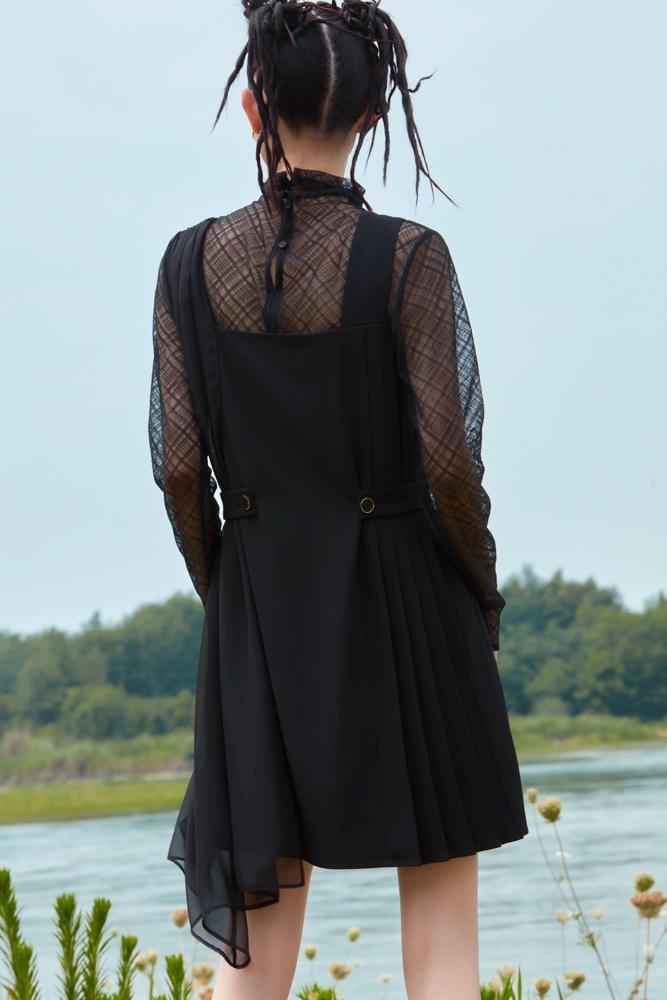 ASYMMETRICAL WAISTED DRESS - BLANCORE