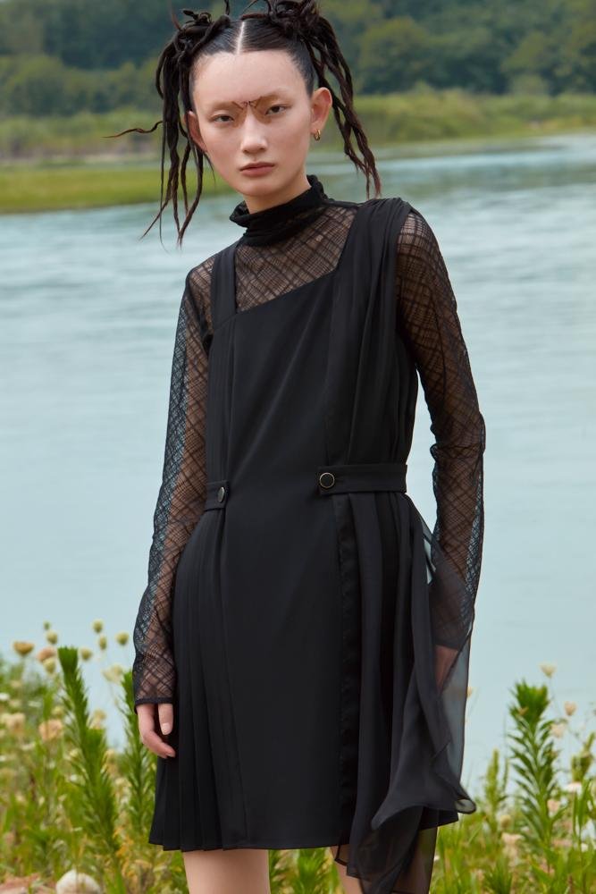 ASYMMETRICAL WAISTED DRESS - BLANCORE