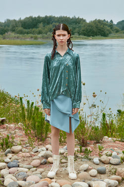 DECONSTRUCTED VELVET TOP