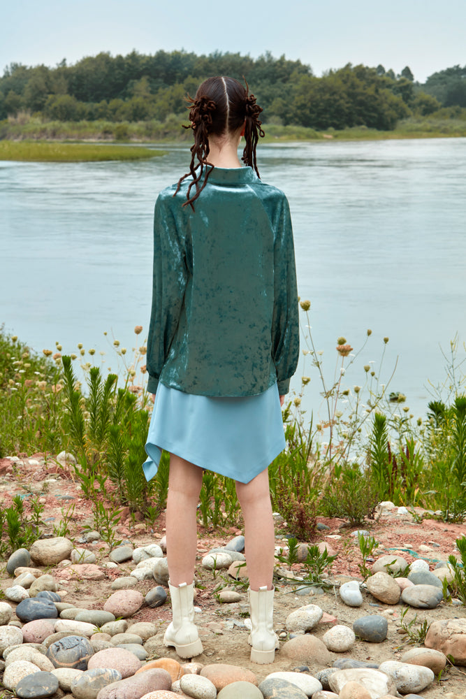 DECONSTRUCTED VELVET TOP