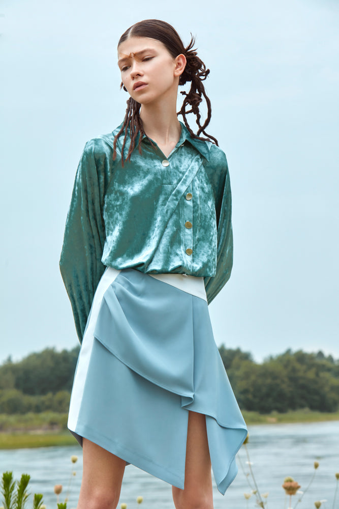 DECONSTRUCTED VELVET TOP