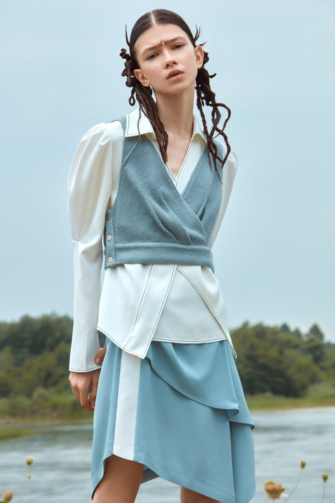 PLEATED VEST