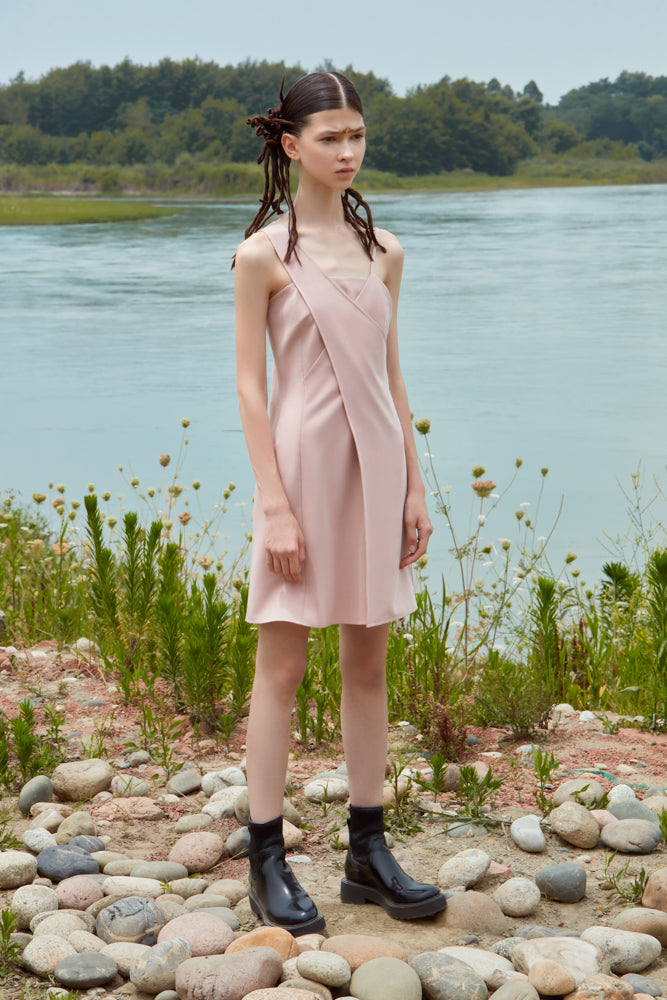 DECONSTRUCTED SUSPENDER DRESS