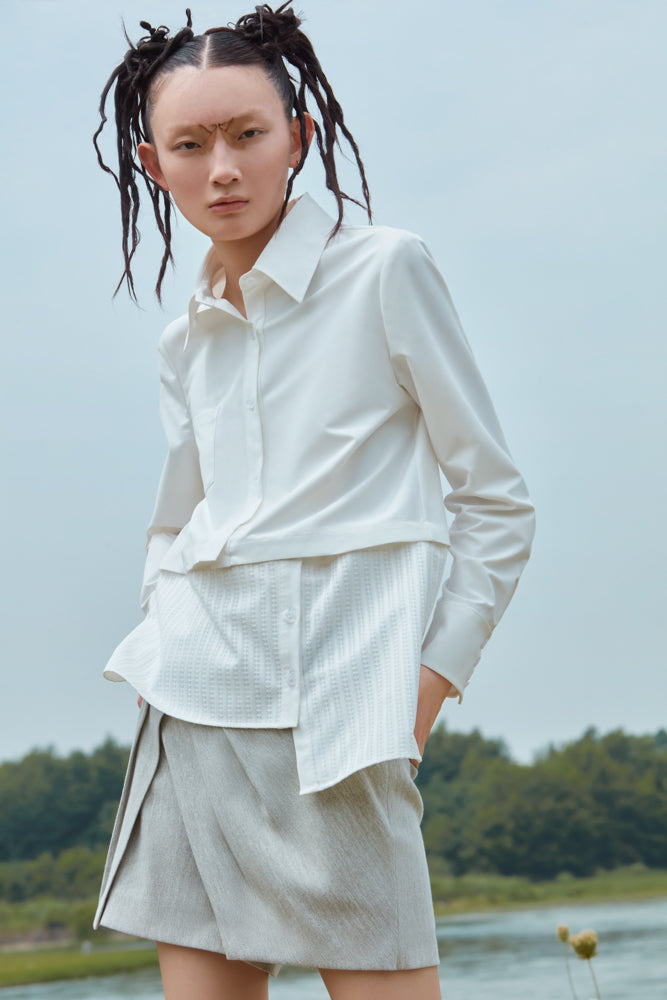 SHIRT WITH DETACHABLE HEM