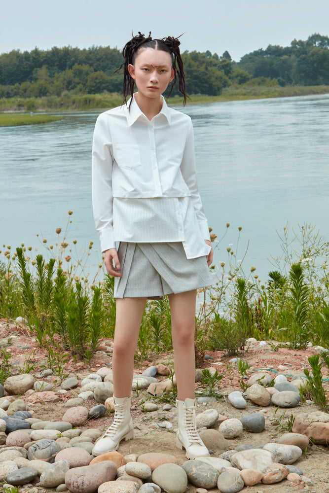 SHIRT WITH DETACHABLE HEM