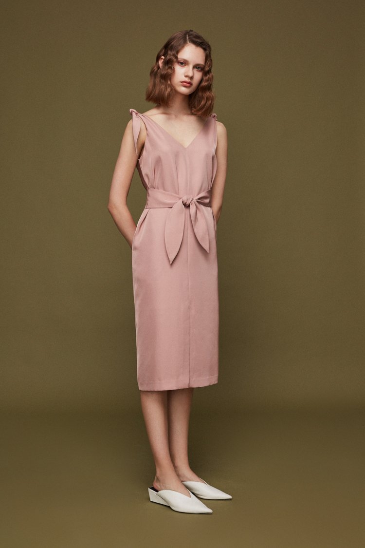 Backless Dress with Knotted Details - BLANCORE