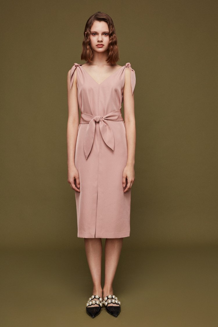 Backless Dress with Knotted Details - BLANCORE