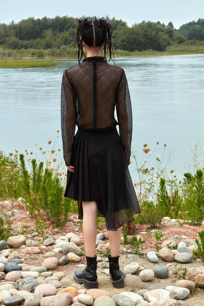 BLACK LACE TOP - BLANCORE