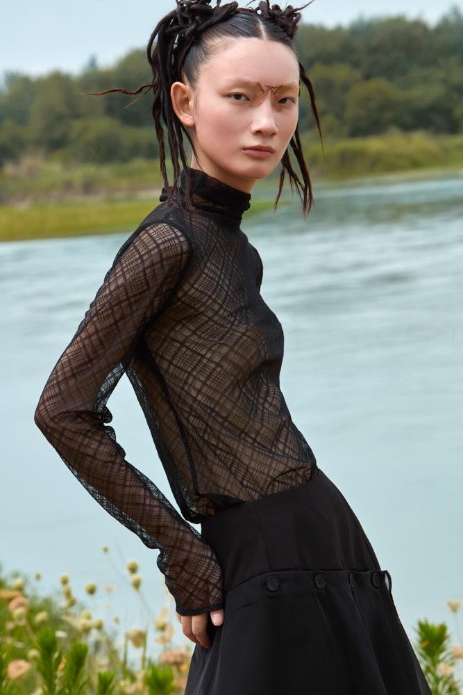 BLACK LACE TOP - BLANCORE