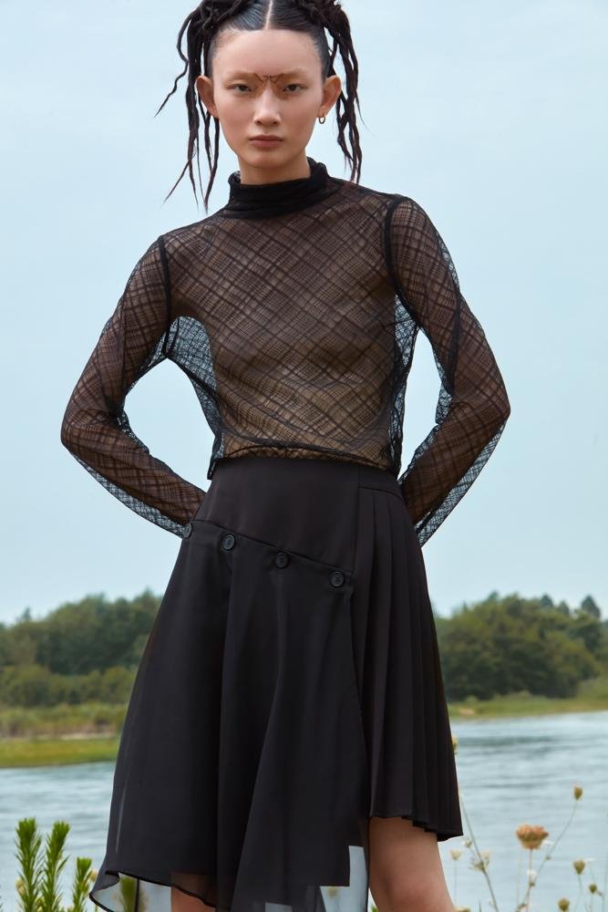 BLACK LACE TOP - BLANCORE