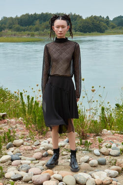 BLACK LACE TOP - BLANCORE