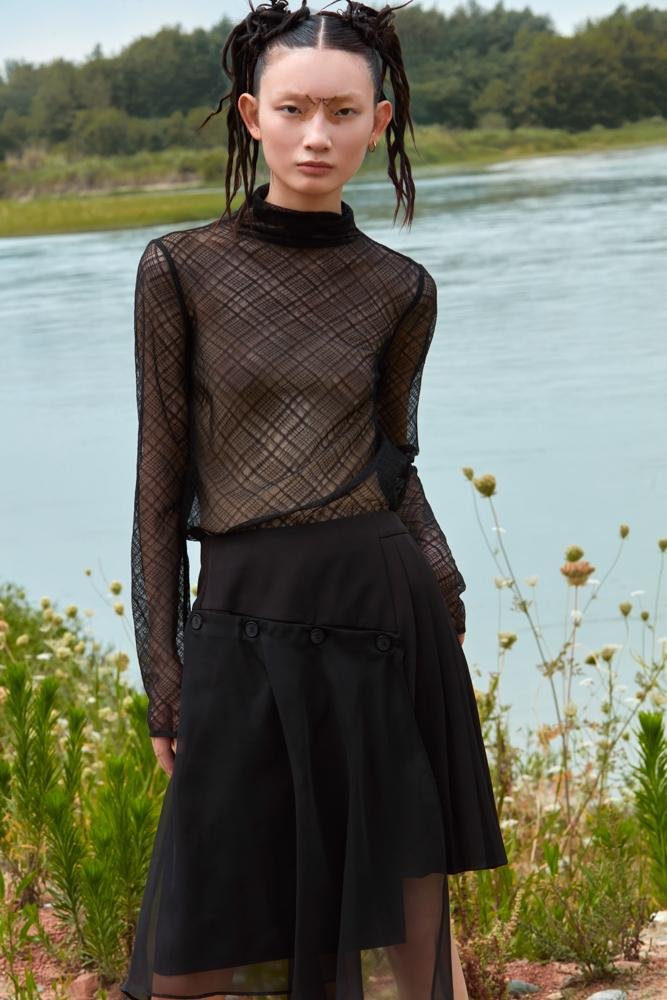 BLACK LACE TOP - BLANCORE