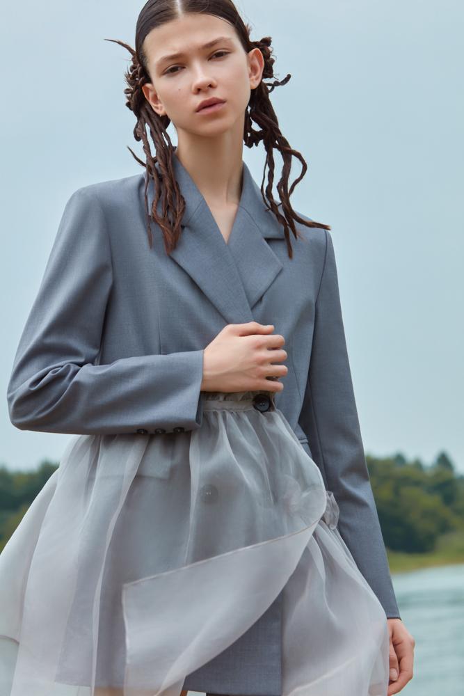 BLAZER STYLE DRESS WITH DETACHABLE BOTTOM - BLANCORE