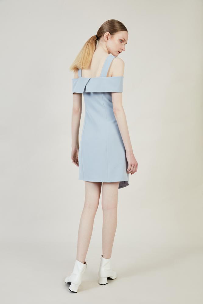 Blue Dress With Detachable Bottom - BLANCORE