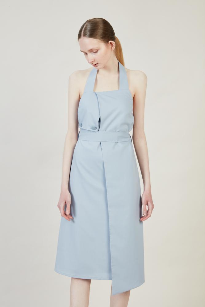 Blue Frilled Dress - BLANCORE