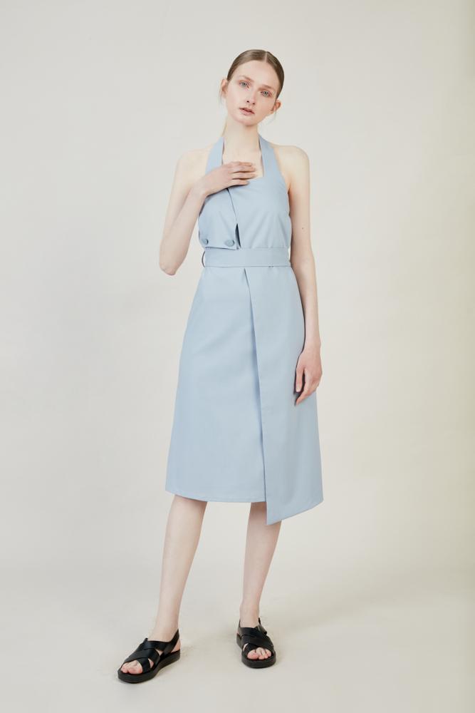 Blue Frilled Dress - BLANCORE