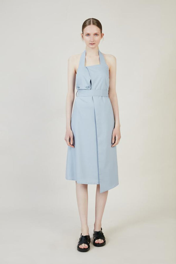 Blue Frilled Dress - BLANCORE